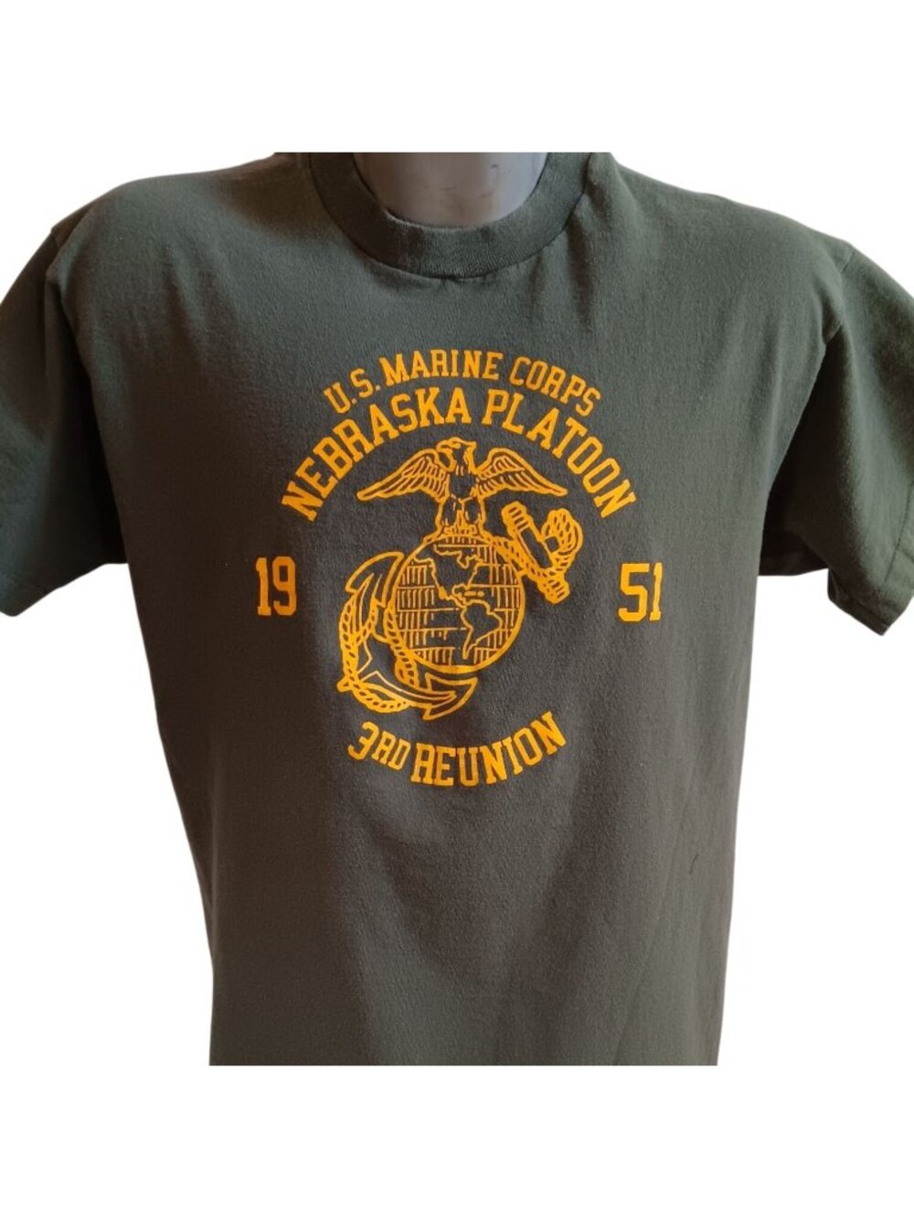 Vintage T-shirt Large Single Stitch 80's Nebraska Marines Platoon Reunion USA